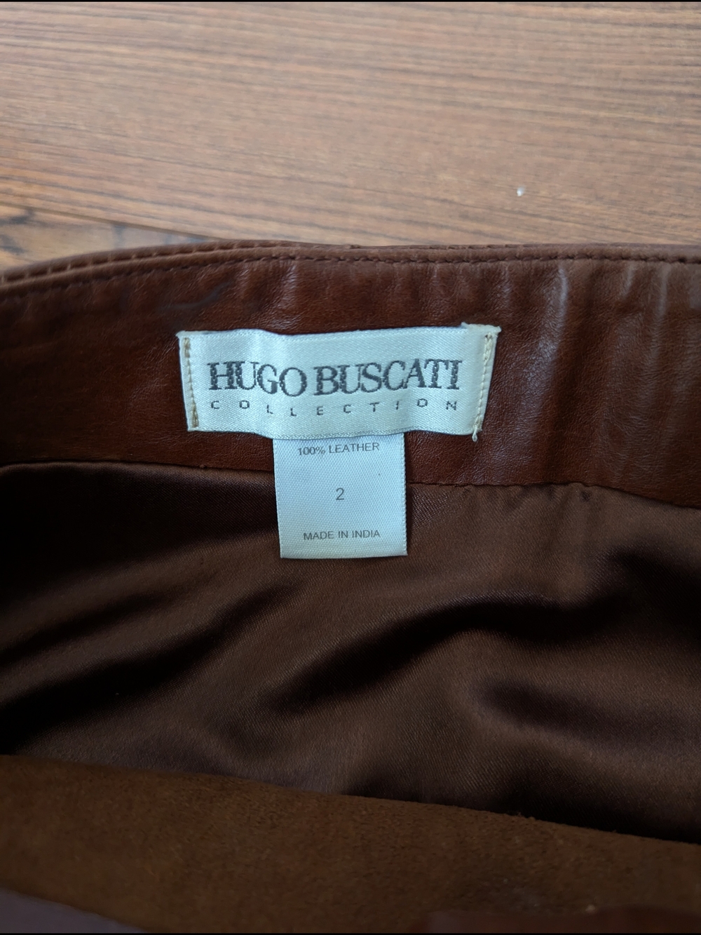 Vintage Hugo Buscati Genuine Leather Mini Skirt - Picture 2 of 4